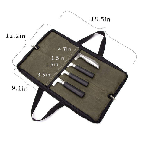 QEES canvas case with zipper closure protects contents from dust and moisture.