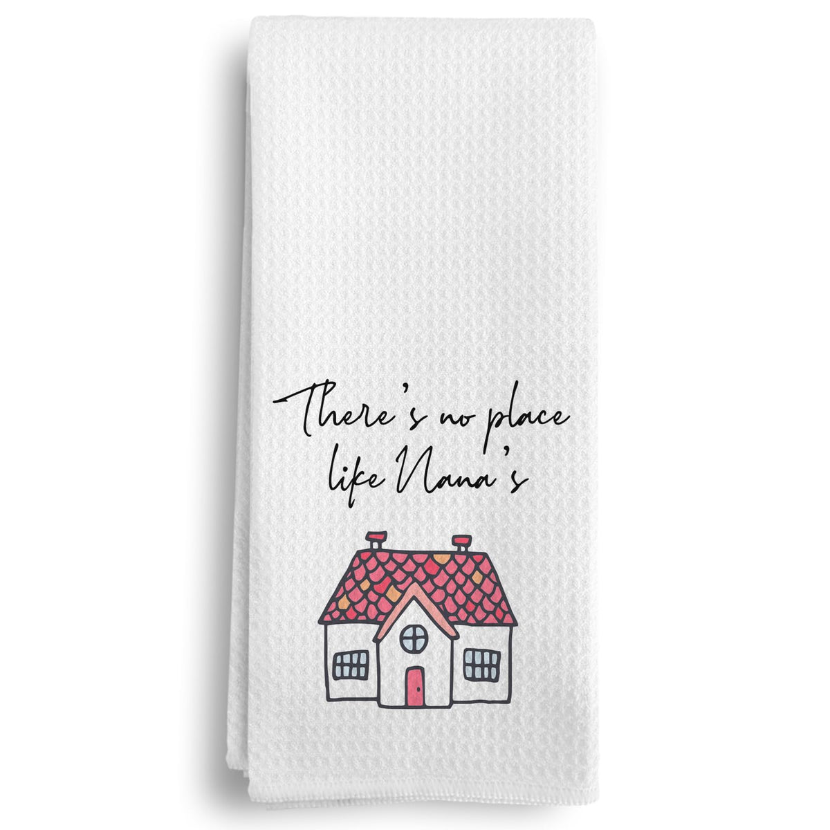 Qeheb Nana Gifts waffle-pattern kitchen towel adds cozy decor and quick spill cleanup.