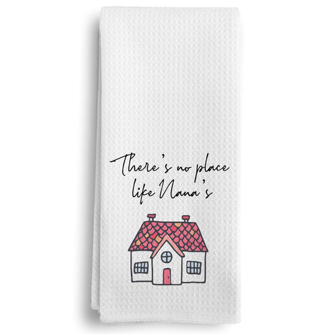 Qeheb Nana Gifts waffle-pattern kitchen towel adds cozy decor and quick spill cleanup.