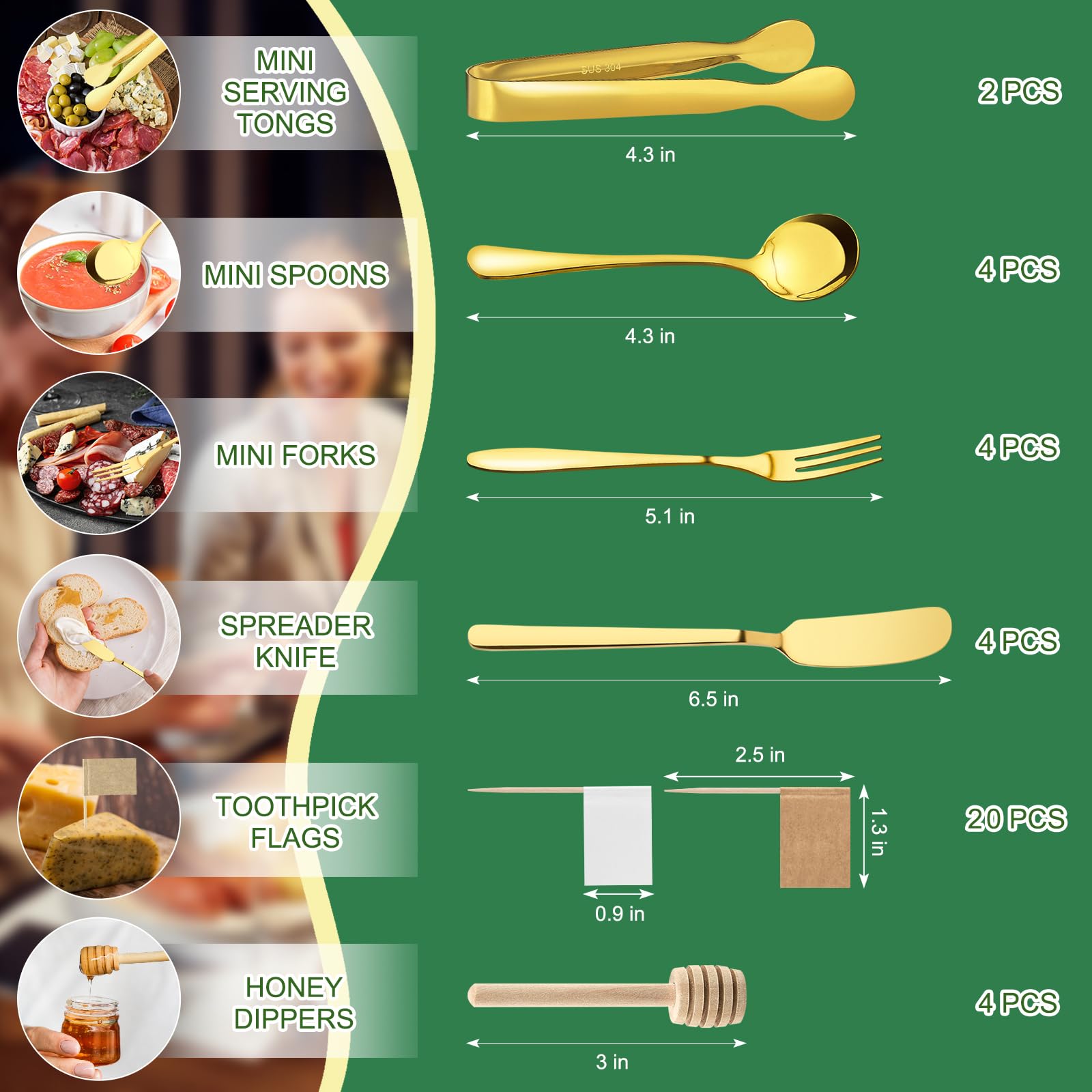 Qeirudu mini serving tongs for easy plated appetizers
