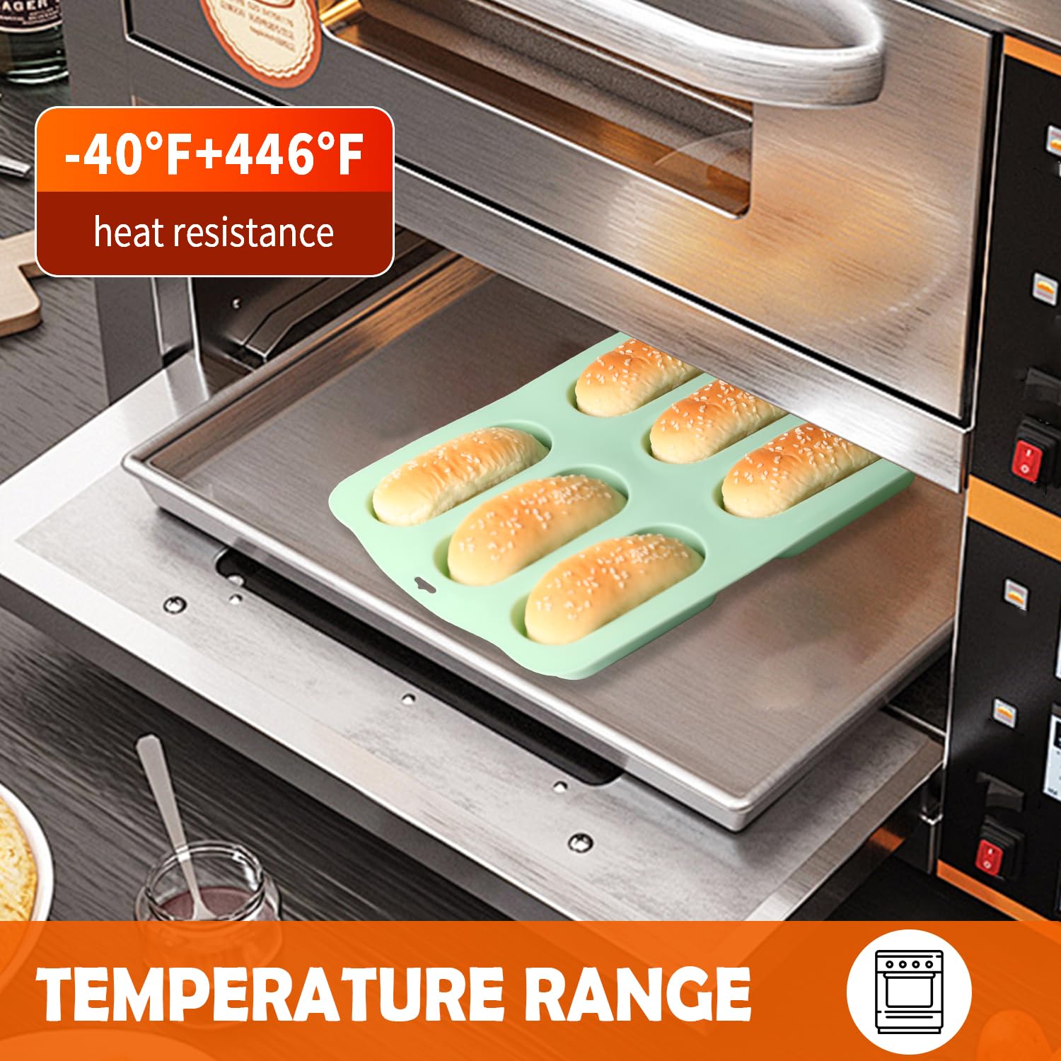 QELEG baking tray safe from -40 to 446°F for versatile recipes.