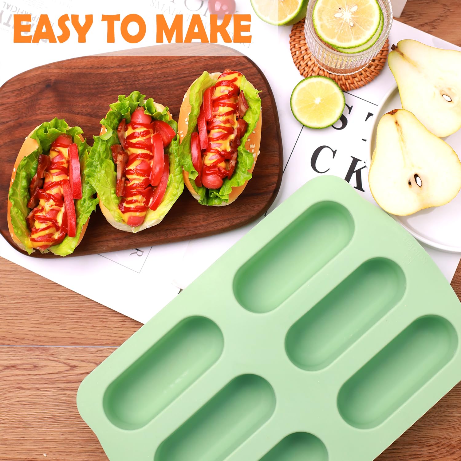 QELEG hot dog bun mold for fun mini loaves and buns.