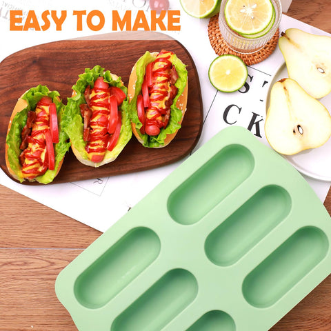 QELEG hot dog bun mold for fun mini loaves and buns.