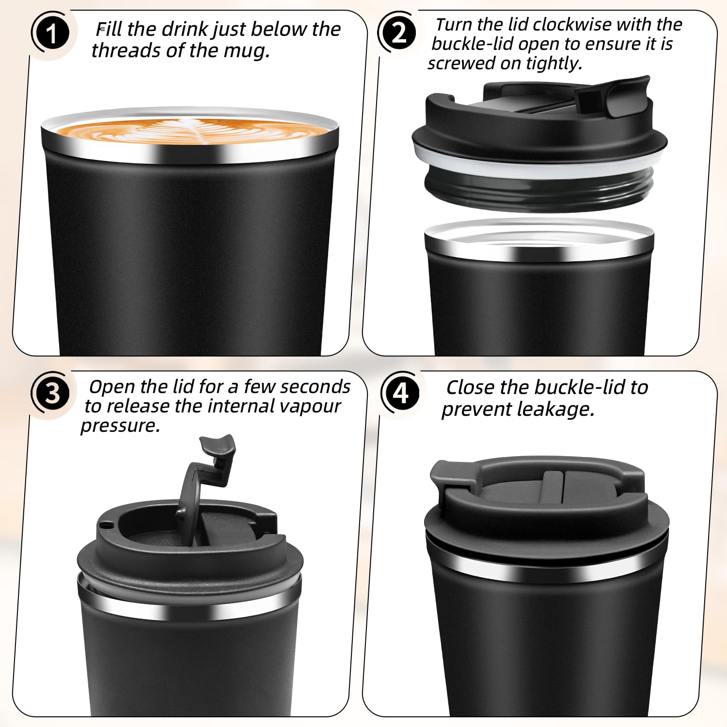QEMAUUA BPA-free inner stainless steel for safe use
