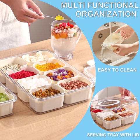 Qeosvve Snackle Box lid and handle for secure transport.