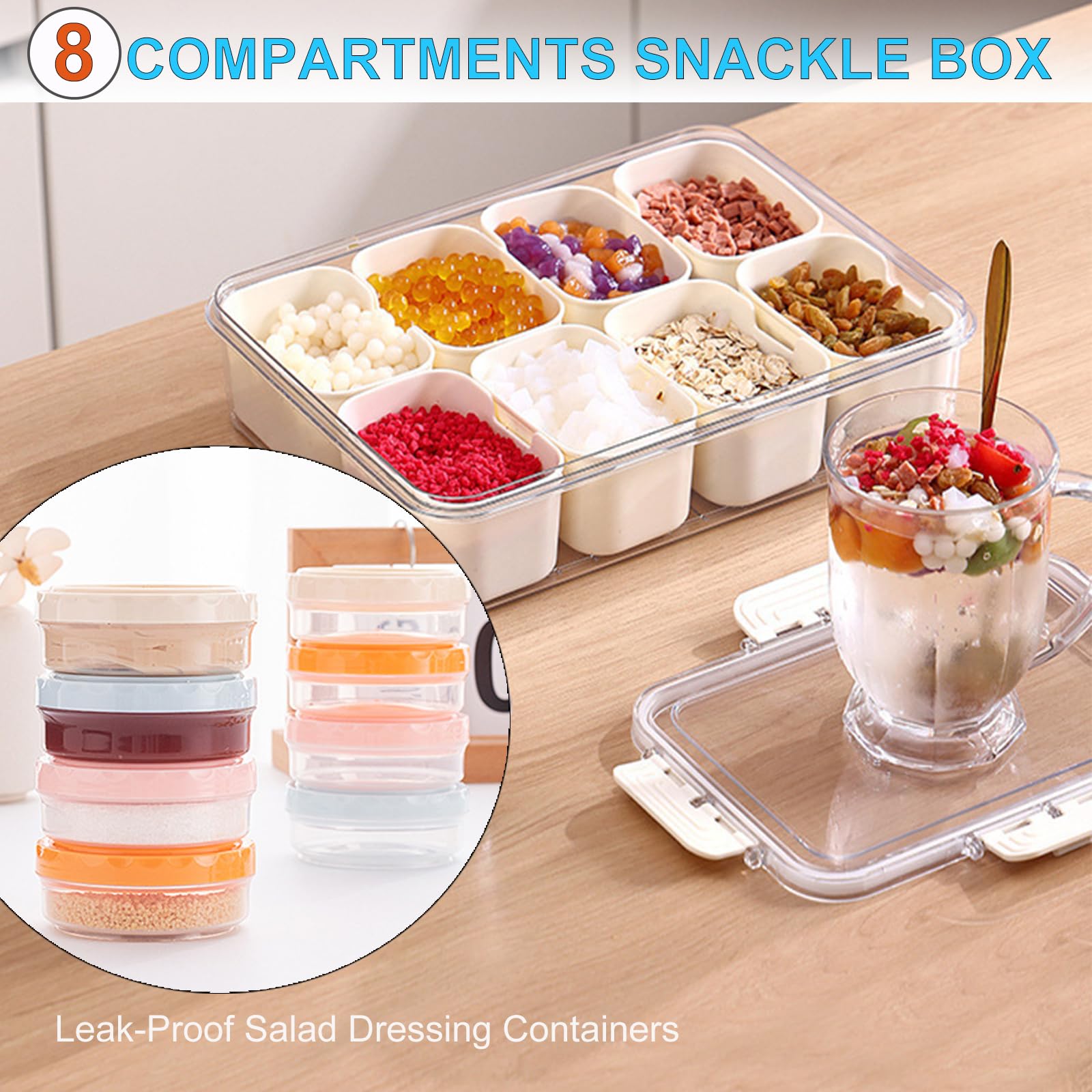 Qeosvve Snackle Box transparent design helps quick snack checks.