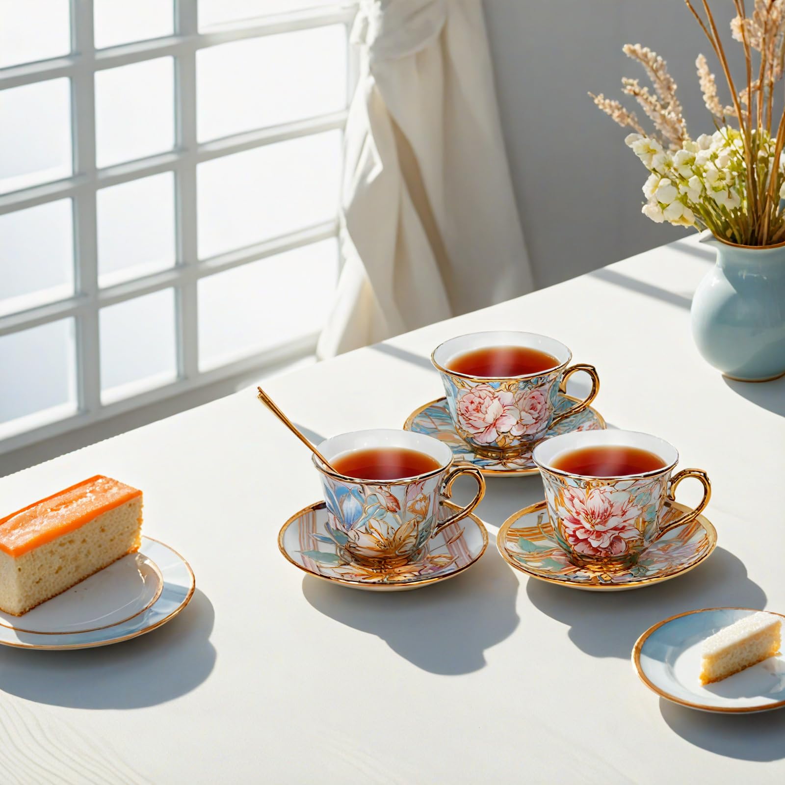 Qetoosur gift-ready tea cups set perfect for celebrations.