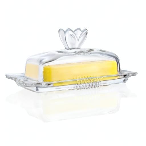 QFkris glass butter dish elevates home dining ambiance.