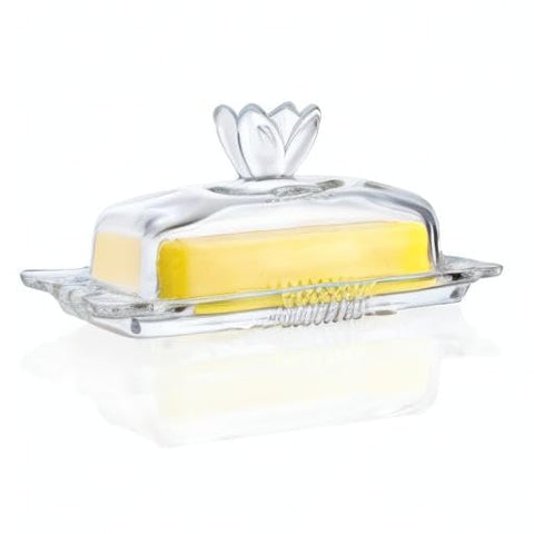QFkris glass butter dish elevates home dining ambiance.