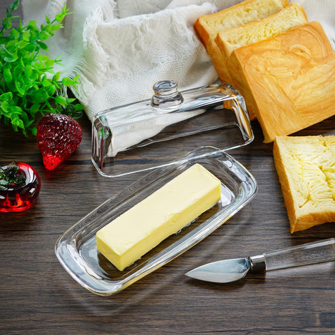 QFkris multi-purpose butter dish holds traditional, vegan, or organic butters.