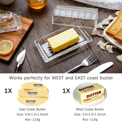 QFkris transparent butter dish adds elegance to any table setting.