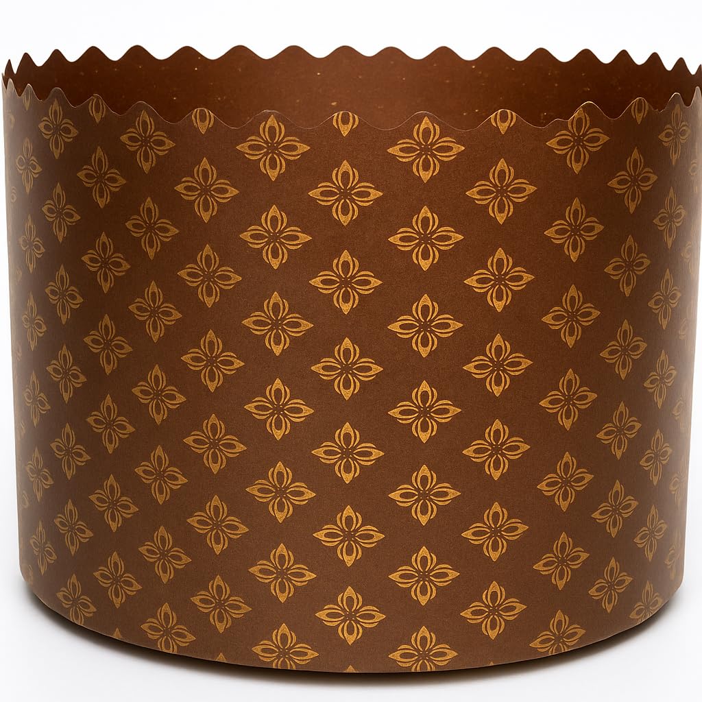 QG group panettone mold with floral mural design for festive Easter breads.