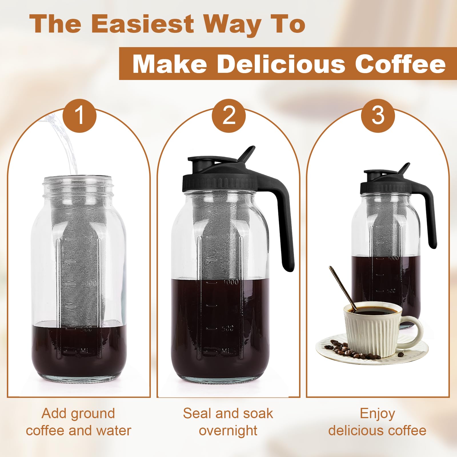 QHH airtight pitcher seal minimizes spills and fridge odors.