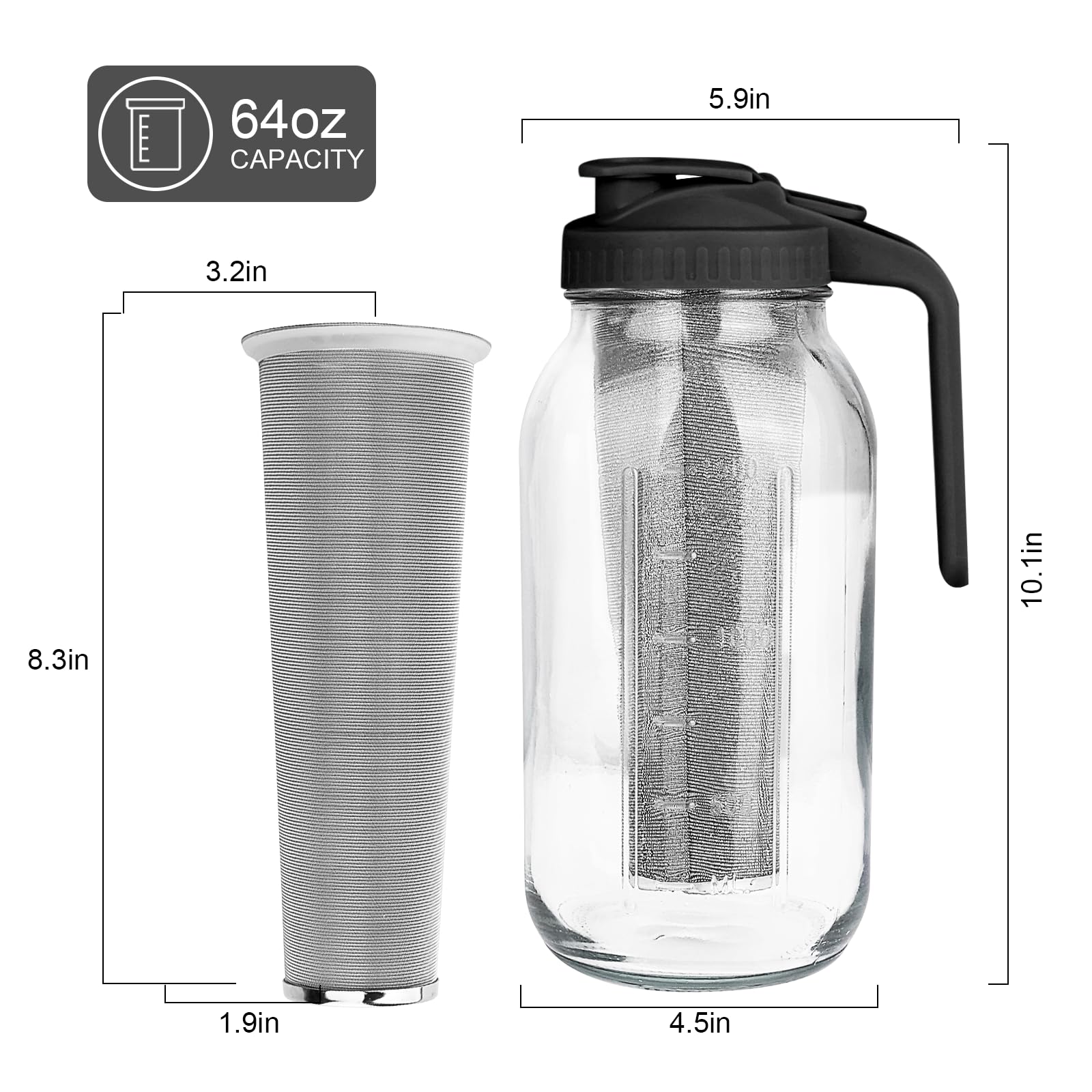 QHH versatile pitcher for tea, lemonade, and cold brew beyond coffee.