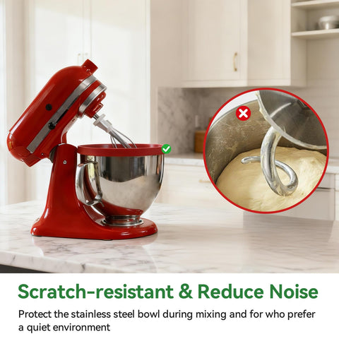 QHMENG silicone liner cleans easily, even sticky dough, with non-stick surface.