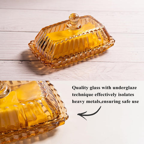 QIANCHANG champagne glass butter dish closeup showing crystal texture