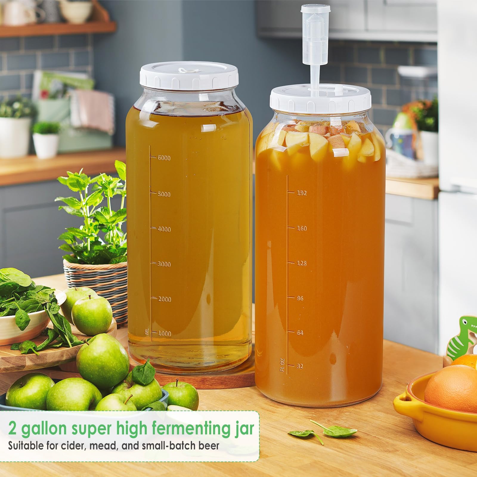 Qianfenie 2-gallon jar dimensions suitable for large-batch projects.