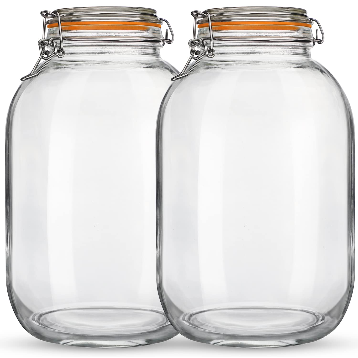 Qianfenie glass jar with airtight lid highlights wide-mouth design for easy access.