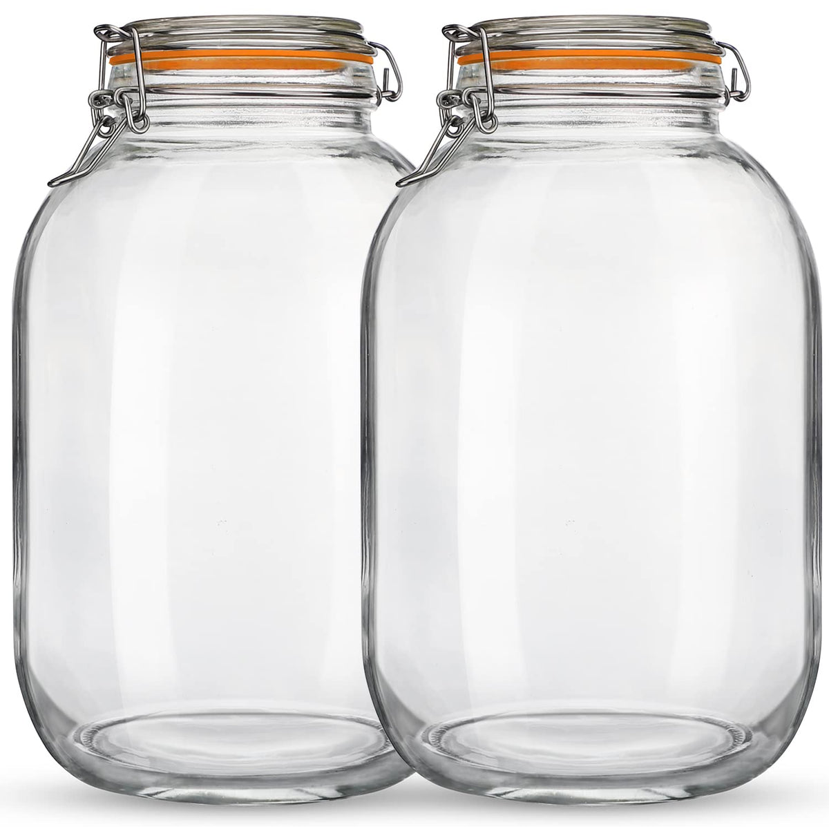 Qianfenie glass jar with airtight lid highlights wide-mouth design for easy access.