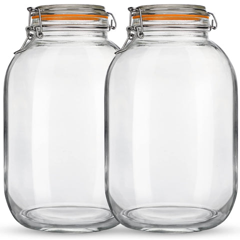 Qianfenie glass jar with airtight lid highlights wide-mouth design for easy access.