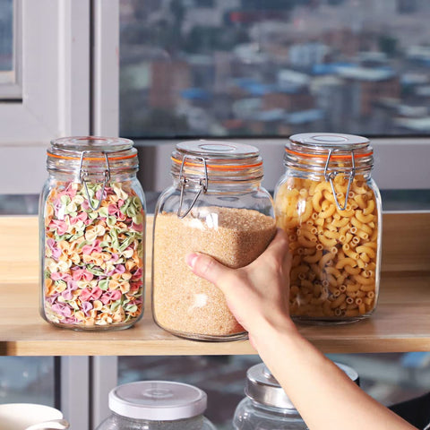 Qianfenie pantry-organization set helps store pasta, coffee, sugar, and snacks