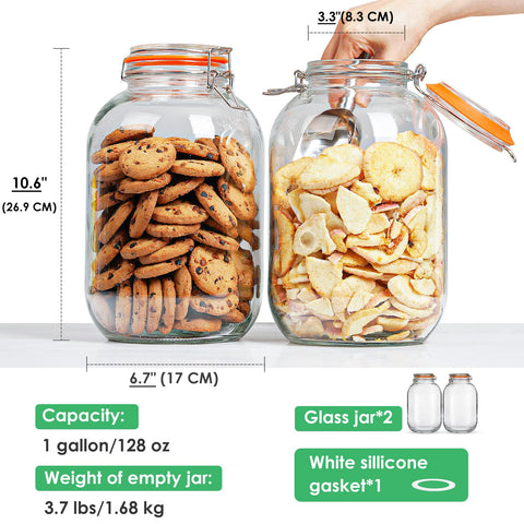 Qianfenie stainless steel locking clip seals the jar securely for freshness.