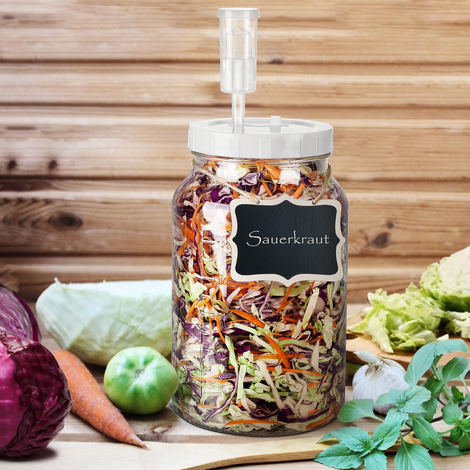 Qianfenie wide-mouth glass jar with scale marks for easy monitoring