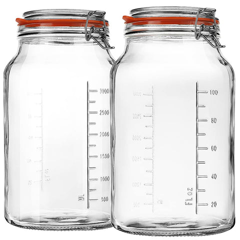 Qianfenie wide-mouth jar with hinged lid for easy filling and cleaning
