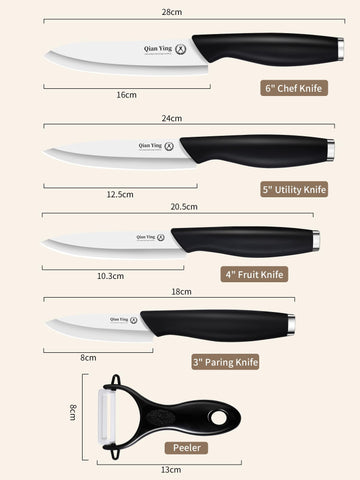 Qianying gift-packaging knife set stylishly organized for gifting.