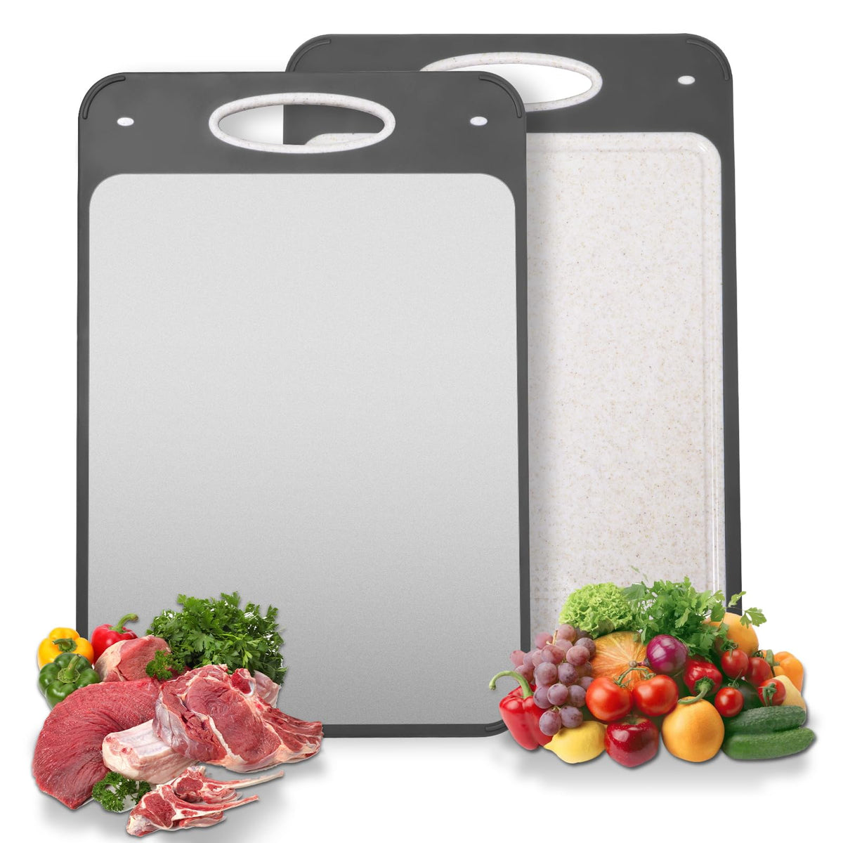 Qianying titanium cutting board dual-surface for meats and vegetables, efficient prep.