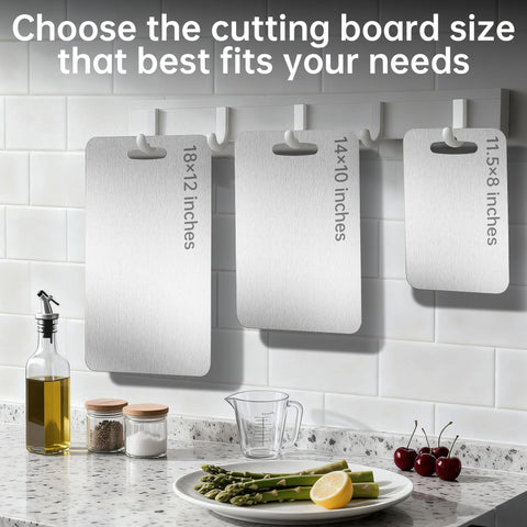 Qianying titanium cutting board with smooth edges for safe handling.