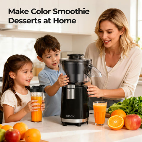 QIBOX 2-in-1 snow cone blender top view for versatile drinks