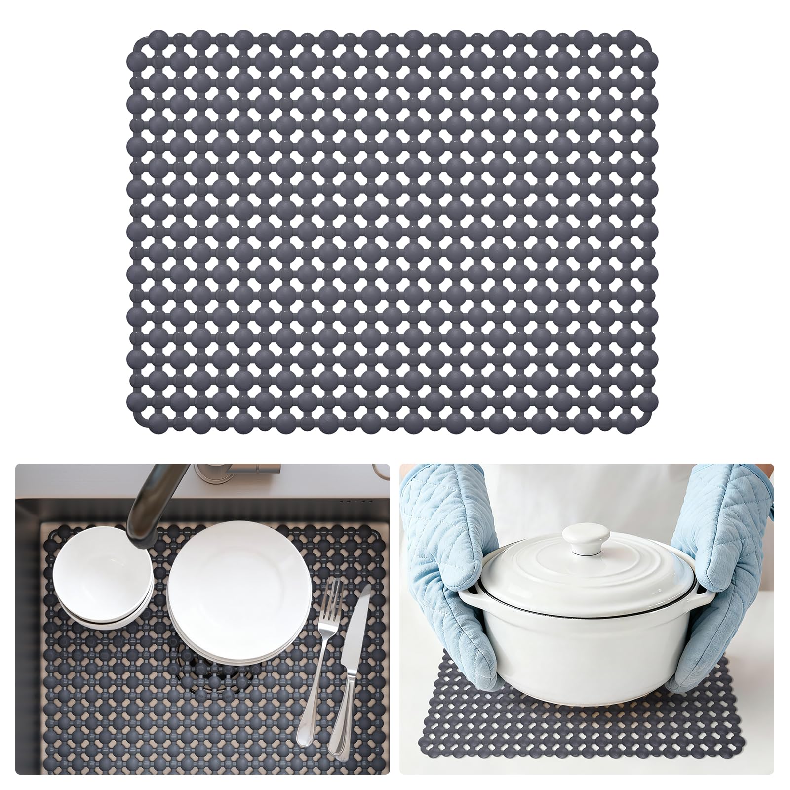 QiCaiJia no-slip design helps keep dishes stable during washing.