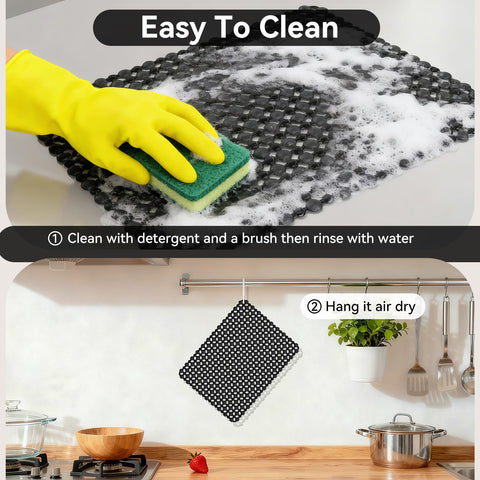 QiCaiJia bottom-protector mat helps keep stainless steel or ceramic sinks pristine.