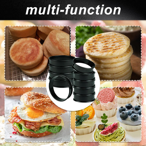 Qicfrk pancake and crumpet molding for round shapes