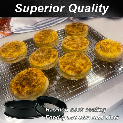 Qicfrk stainless steel muffin rings collection ready for baking