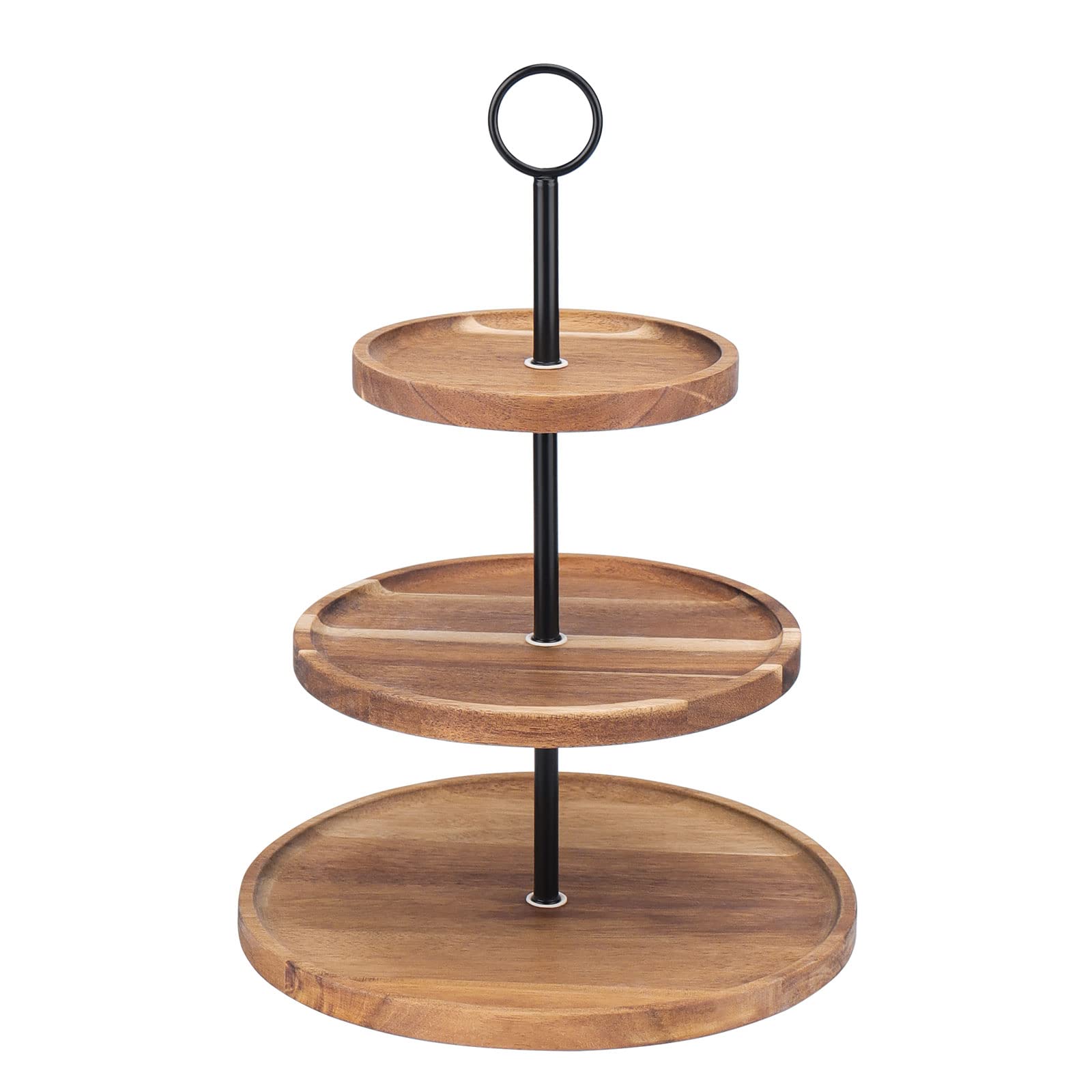 QIELSER 3-Tier Cupcake Stand middle tray elevates cupcakes for a focal dessert tower.