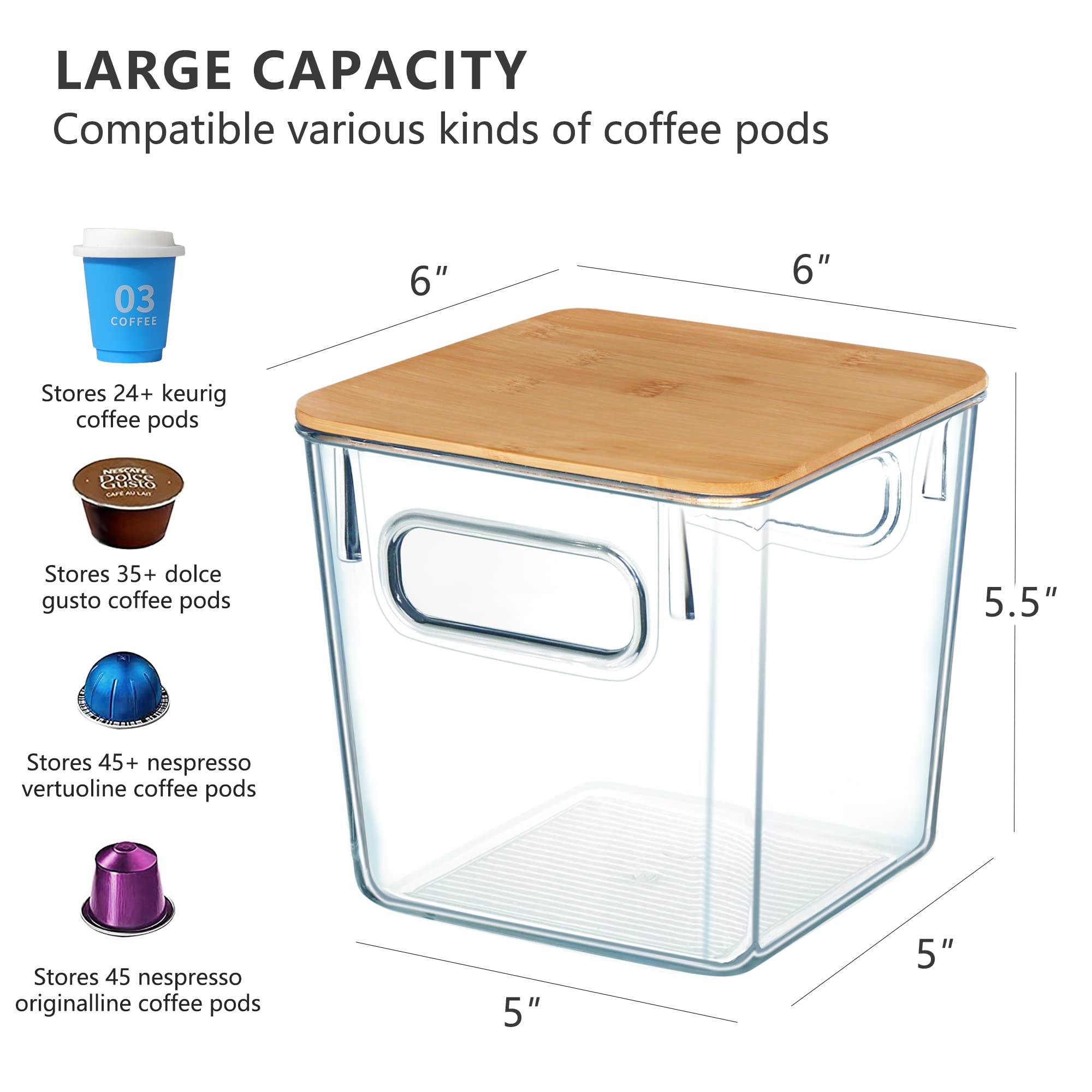 Qilinba 3-pack coffee pod basket fits most counters and organizers.