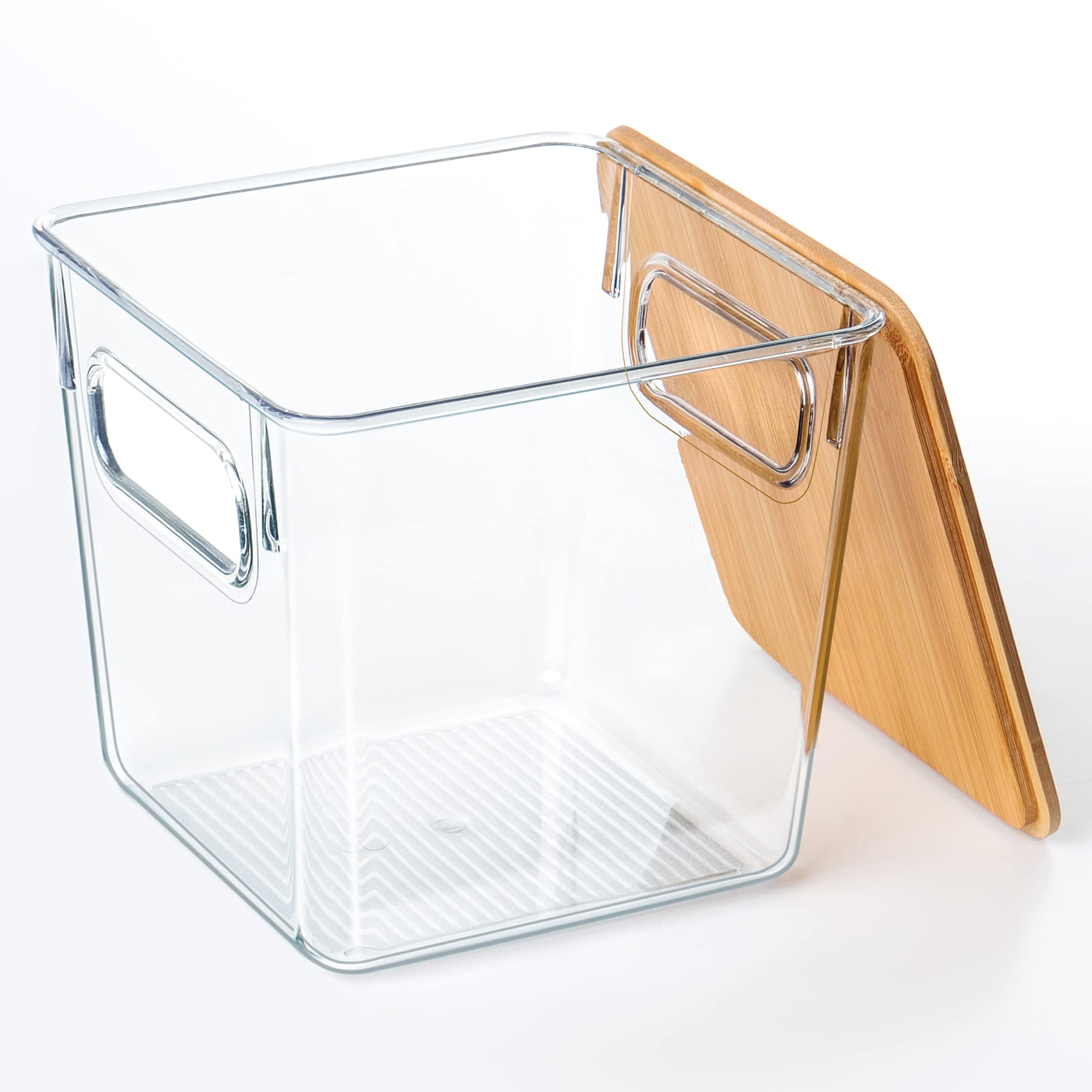 Qilinba clear storage container shows pods at a glance for quick selections.
