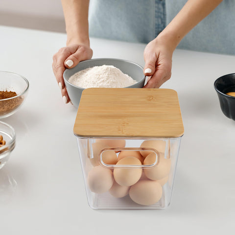 Qilinba K Cup storage bin on a countertop for easy pod access.