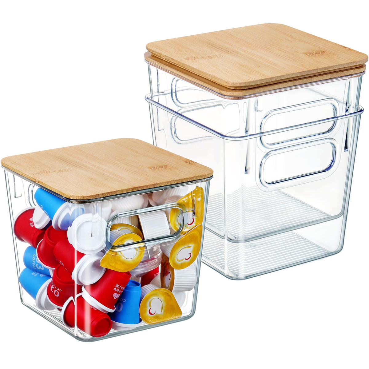 Qilinba K Cup organizer with large-capacity bins keeps coffee pods organized and accessible.