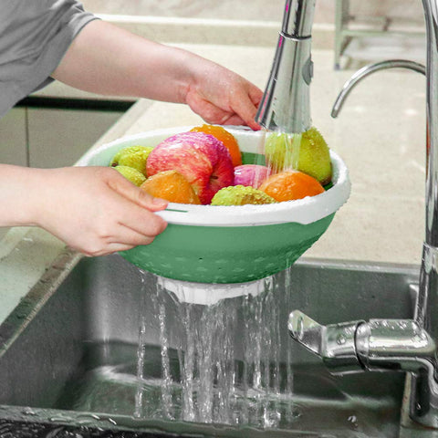 QiMH 5-quart capacity handles family meals and bulk rinsing.