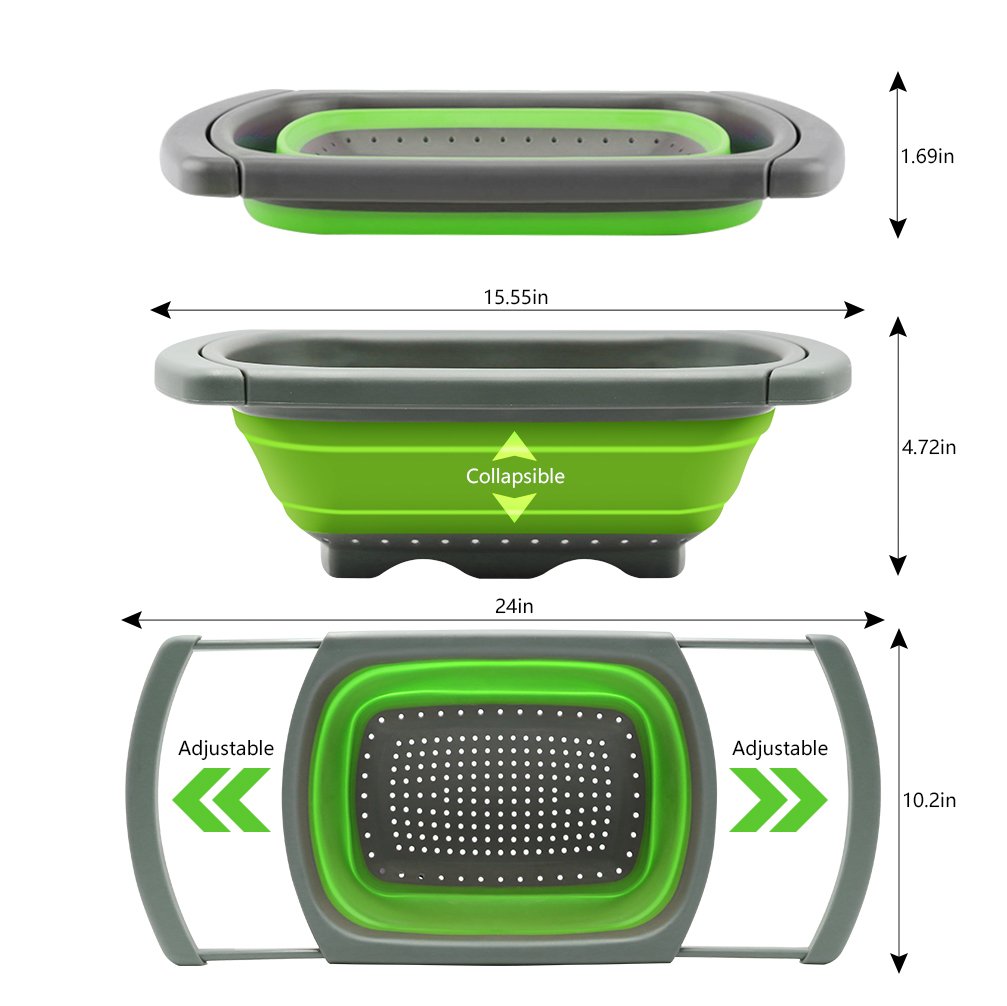 QiMH space-saving design folds flat for compact kitchen storage.