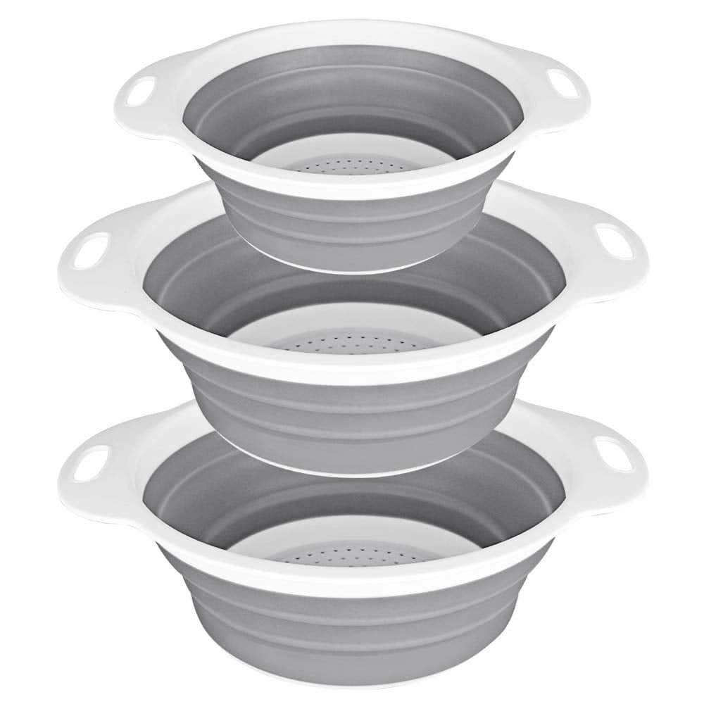 QiMH collapsible colander 4-quart extended for efficient pasta draining