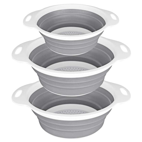 QiMH collapsible colander 4-quart extended for efficient pasta draining