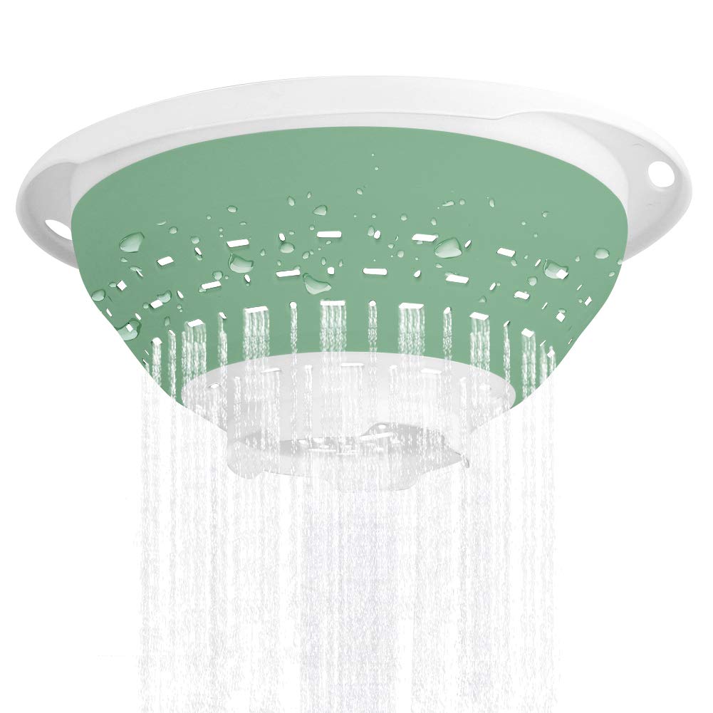 QiMH collapsible colander expanded, great for draining pasta and vegetables.