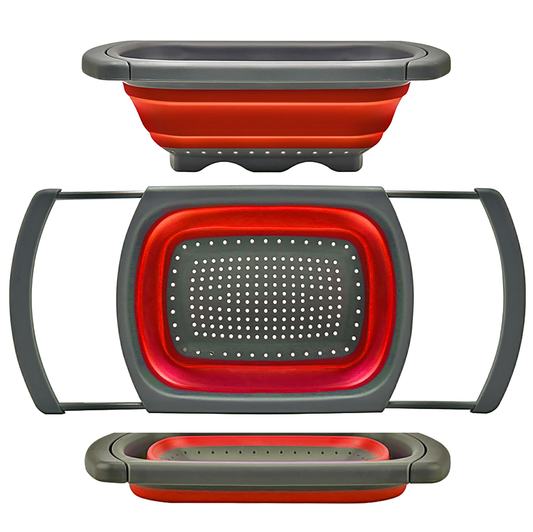QiMH collapsible colander over-sink for quick draining and space saving