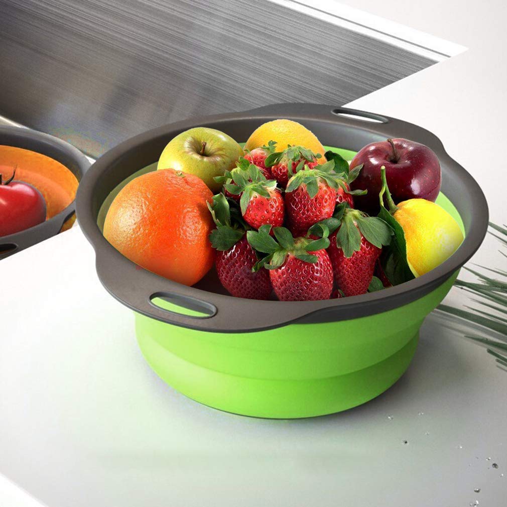 QiMH colander drains pasta and vegetables efficiently