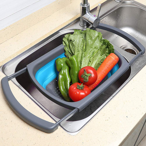 QiMH space-saving folded colander fits narrow drawers