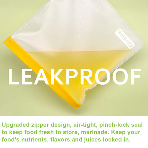 Qinline leakproof closure on bag prevents leaks during transport.